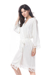 Cotton lace Robe white