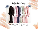 Ruffle Bridesmaid Robes, Chiffon Satin Robes, Bridal Robes, Robe for Bride, Bridal Party Wedding Robes, Monogram Robe,